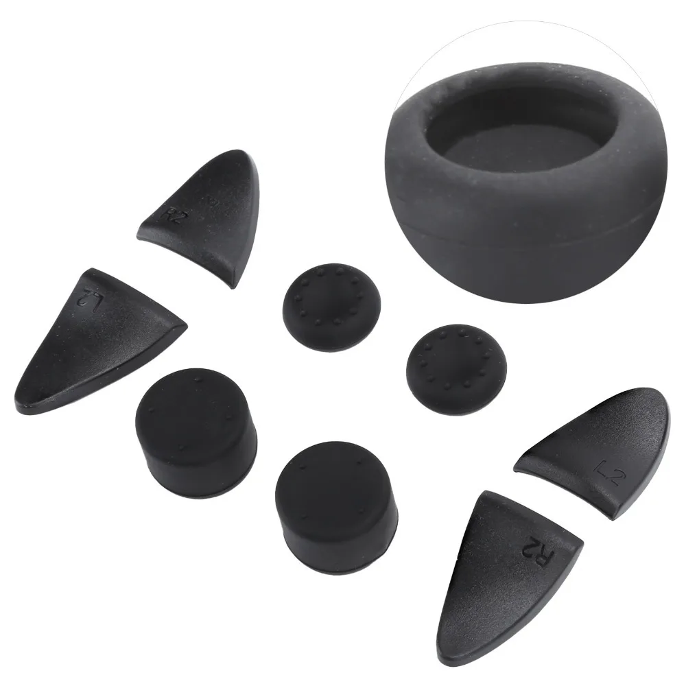 8 in 1 Controller Thumb Grips Silicone Anti-Slip Rocker Cap with L2 R2 Button Soft Comfortable Touch Joystick Cover for PS5