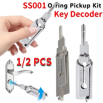 1-3PCS Stainless Steel Key Decoder SS001 O-ring Pickup Hook Tool Pickup Hand Tool Maintenance Repair Kit Key Pick/Decoder Tool
