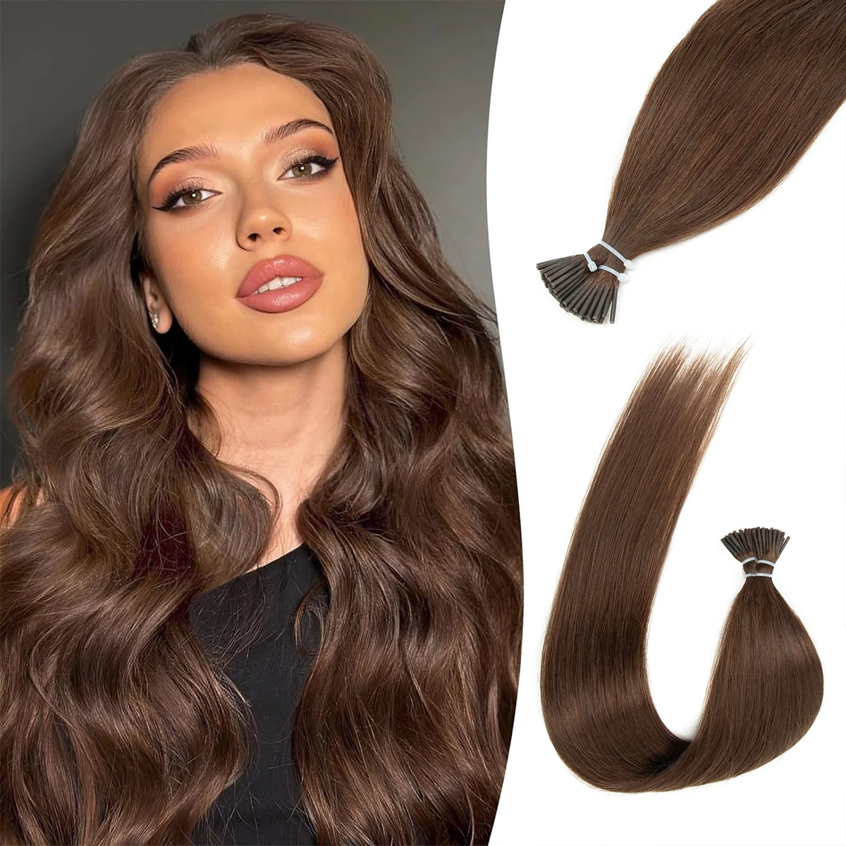 

Наращивание волос I-Tip, натуральные человеческие волосы, предварительно проклеенные микрокапсулы, капсулы для микролинков, 12-20 дюймов