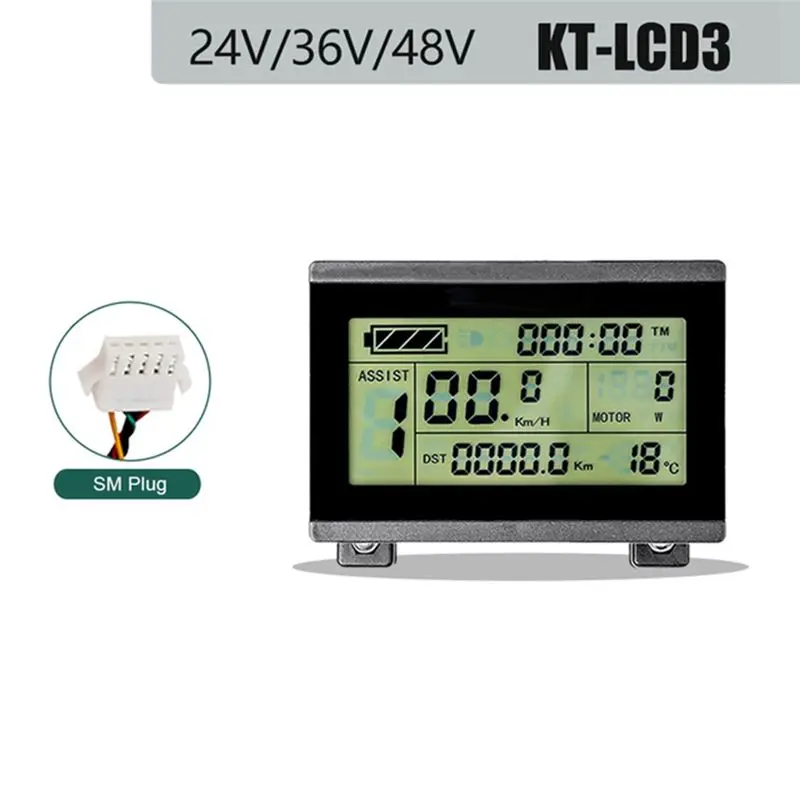 ABJX Ebike 24V36V48V72V KT LCD3 Display Intelligent Meter for Electric Bicycle Hub Motor Conversion Kits,SM DROP SHIPPING