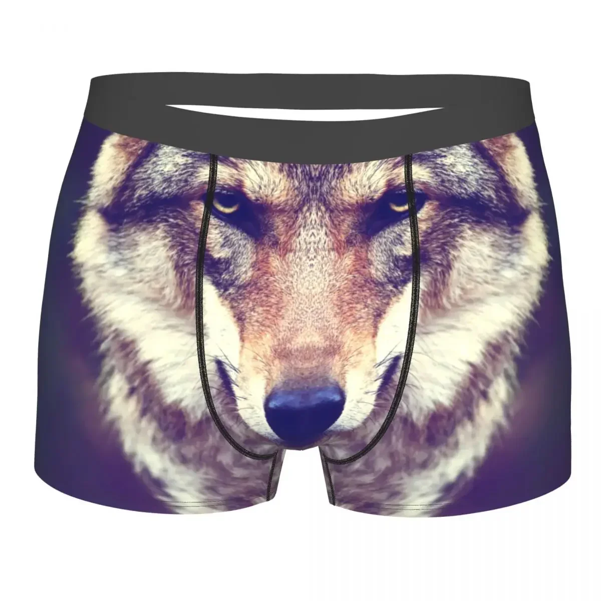 Animal - Wolf Underpants Breathbale Panties Male Underwear Print Shorts Boxer Briefs