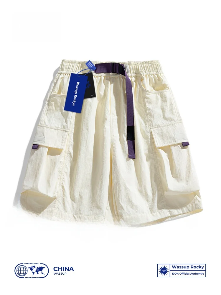 

Wassup Летняя рабочая одежда Dopane Five-Quarter Ice Silk Qui Dry Beach orts Свободный крой Молодежные дышащие нейлоновые повседневные брюки