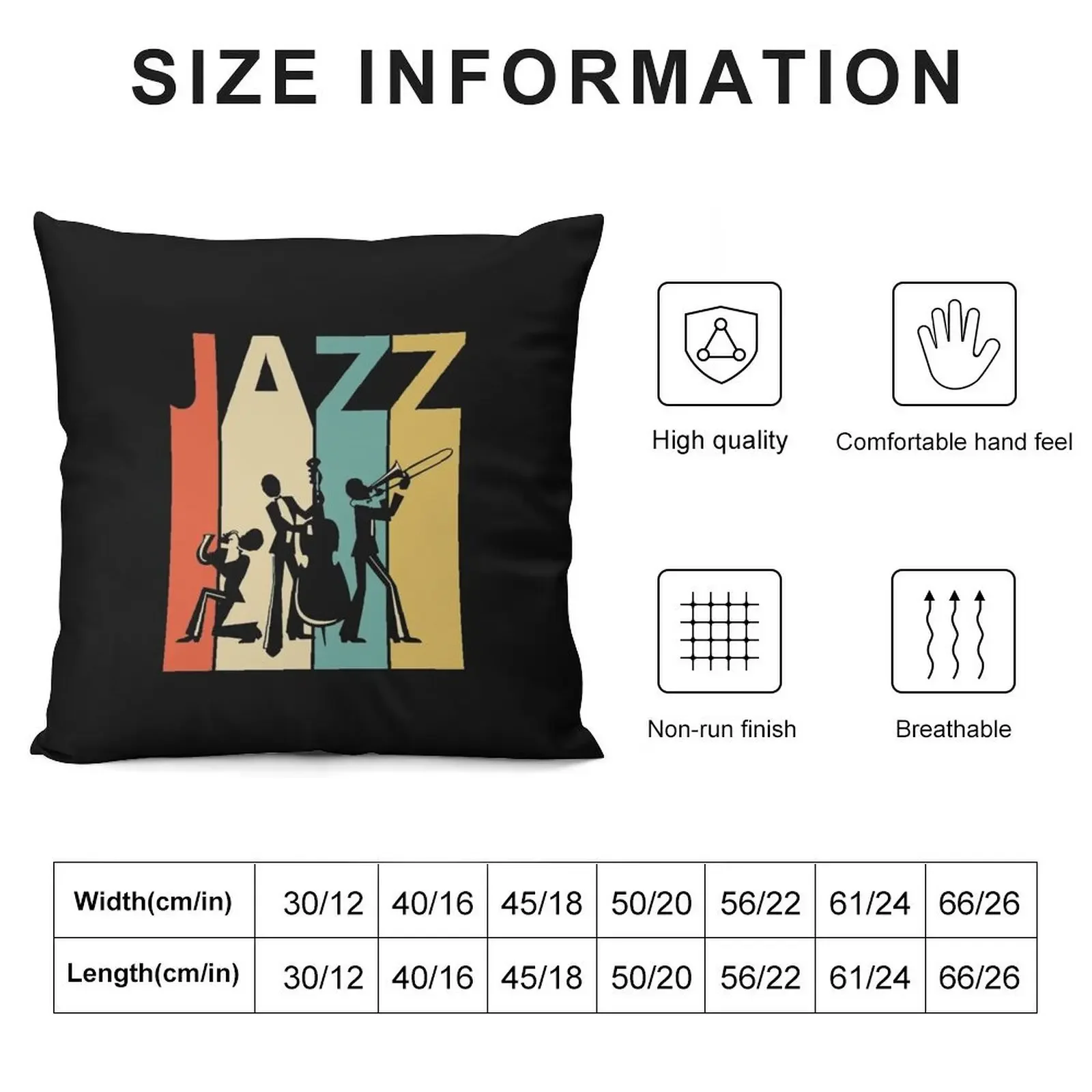 Jazz T-ShirtVintage Jazz Music Lover Gift Throw Pillow Throw Pillow Covers Cushions Decorative Sofa Cushions pillow