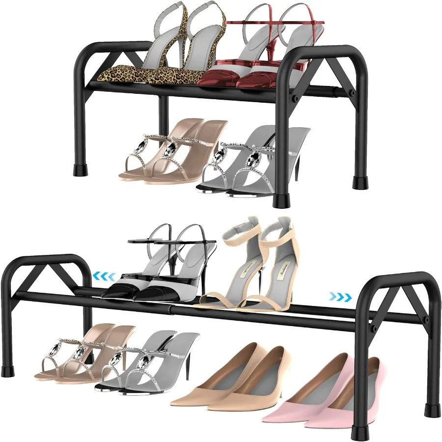 

Sturdy Shoe Rack for Closet Metal Shoe Shelf for Entryway Free Standing Shoe Holders Space Saving Shoe Rack