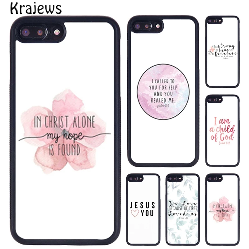 Krajews Bible Quotes Jesus God Rubber Phone Case For iPhone 16 15 14 XR XS 11 12 mini 13 Pro MAX Plus cover coque