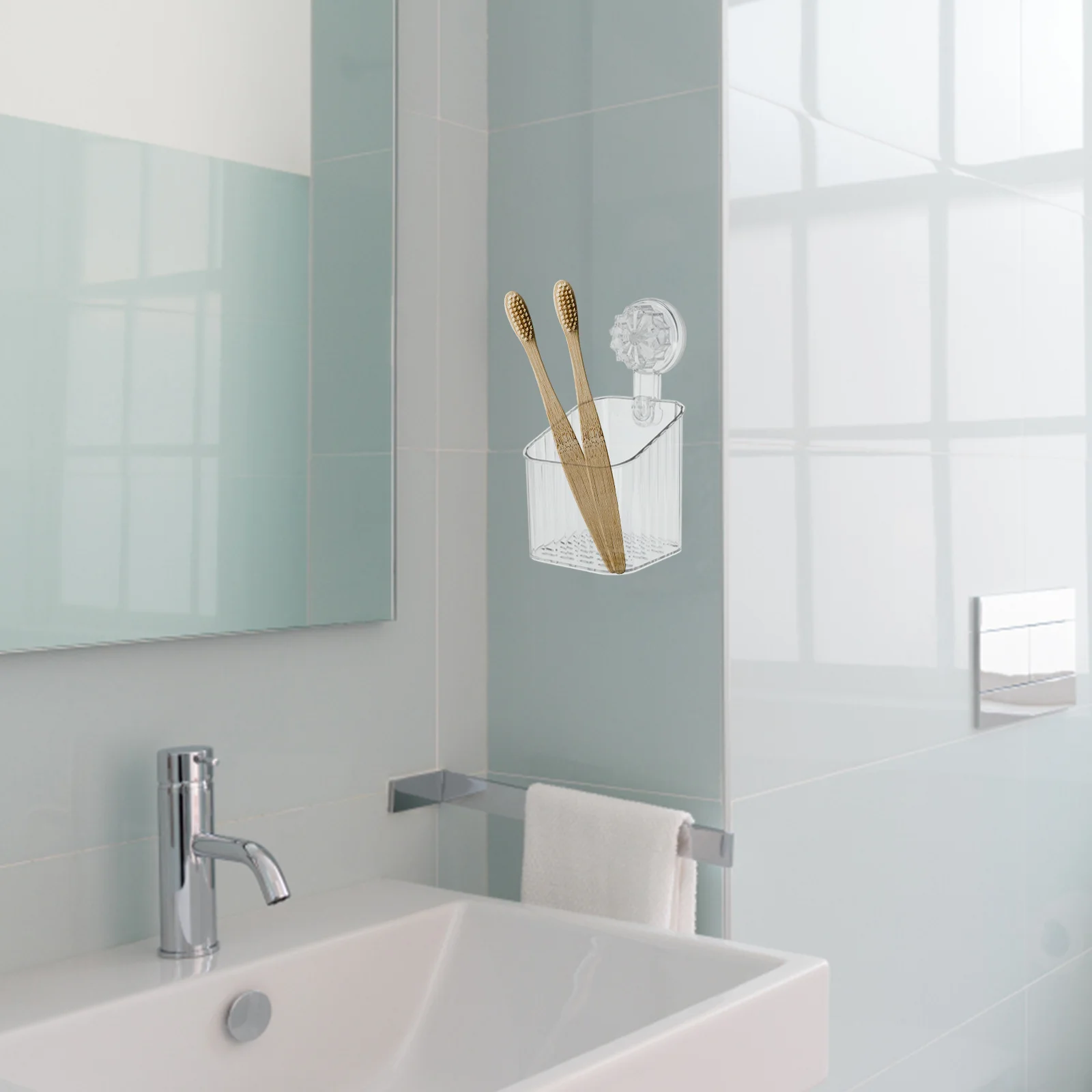 

Suction Bathroom Organizer Mounted Shower Basket Draining Rack Toothbrush Shampoo Holder Space Saving Kitchen Storage Stand