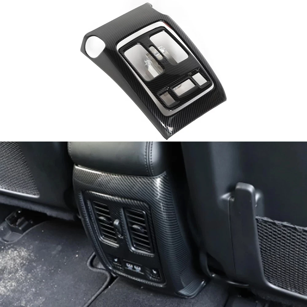 

For Jeep Grand Cherokee 2011-2019 2020 2021 Car Rear Air Condition Vent Outlet Decoration Cover ABS Carbon Fiber Car Accessories