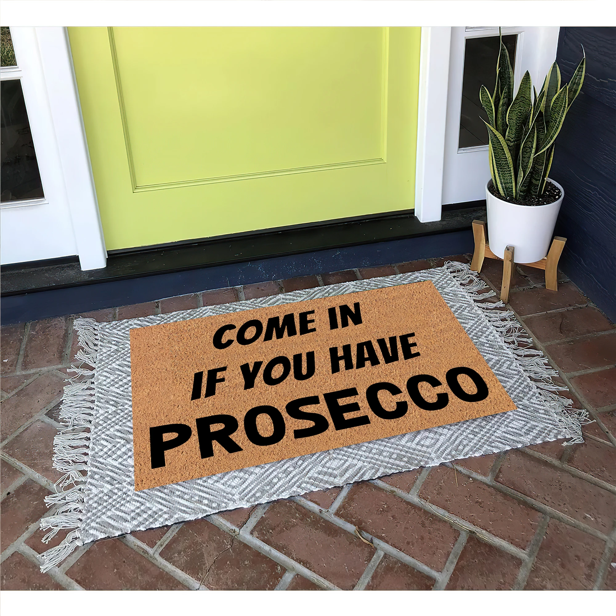 Come In If You Have Prosecco Doormat Non-Slip Washable Wine Lover Entrance Mat Alcohol Themed Indoor Outdoor Front Door Rug