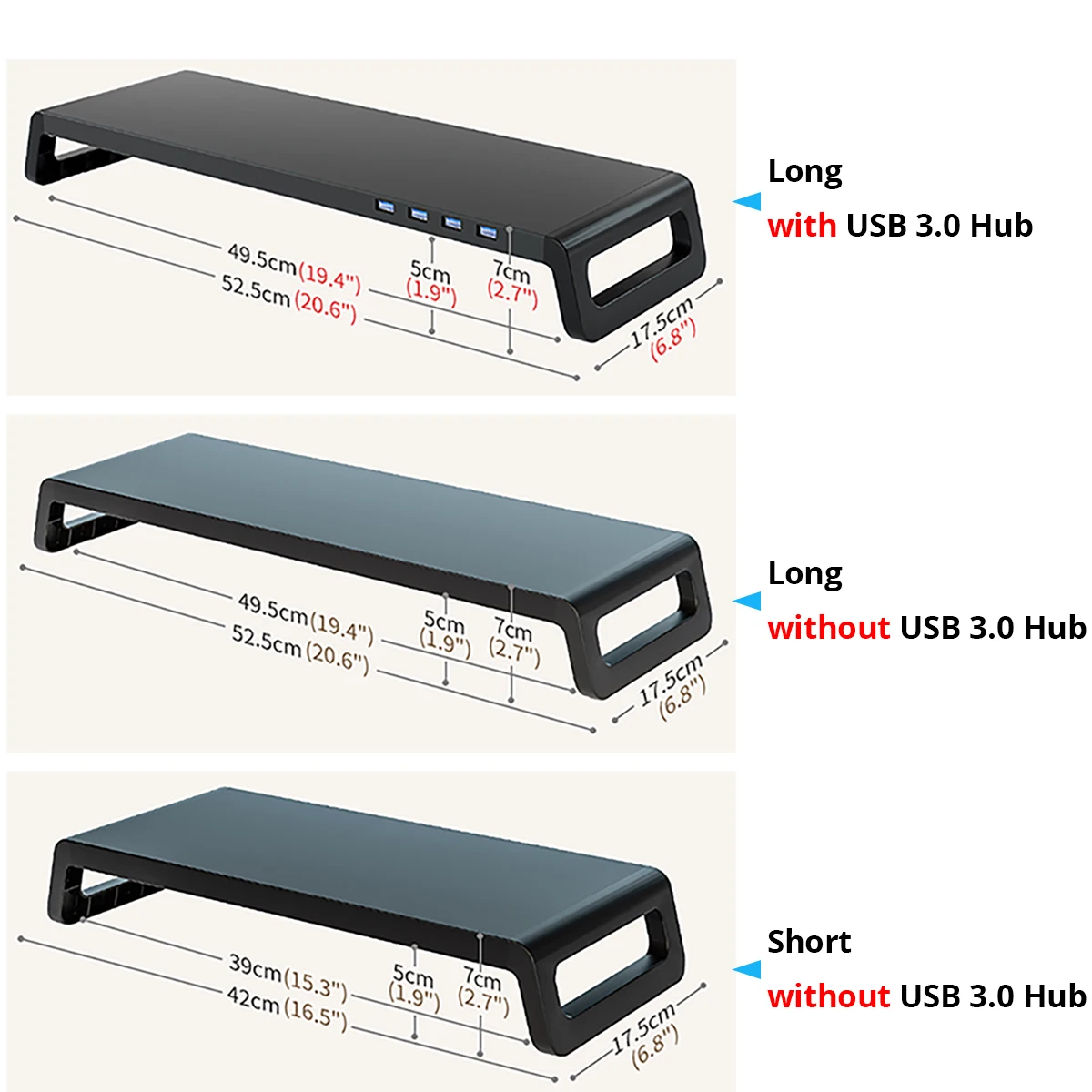 컴퓨터 모니터 스탠드 데스크탑 정리함, USB 3.0 허브 포함 또는 미포함, 알루미늄 PC 화면, 노트북 데스크 스탠드, 마우스 키보드 스토리지 