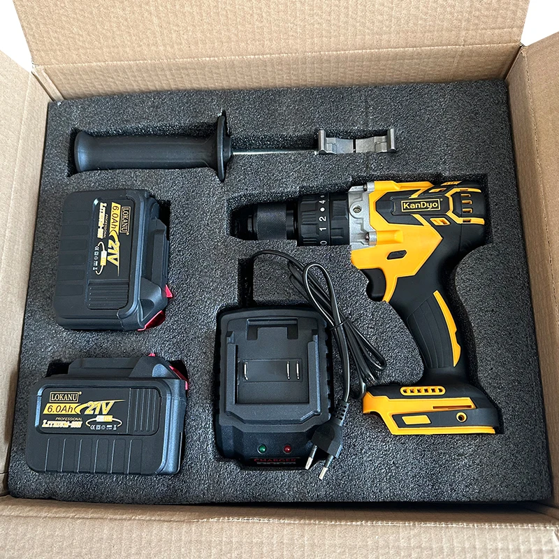 21V 13MM Brushless Electric Drill 180N/M 5400mah Battery Cordless Screwdriver With Impact Function Can Drill Ice Power Tools