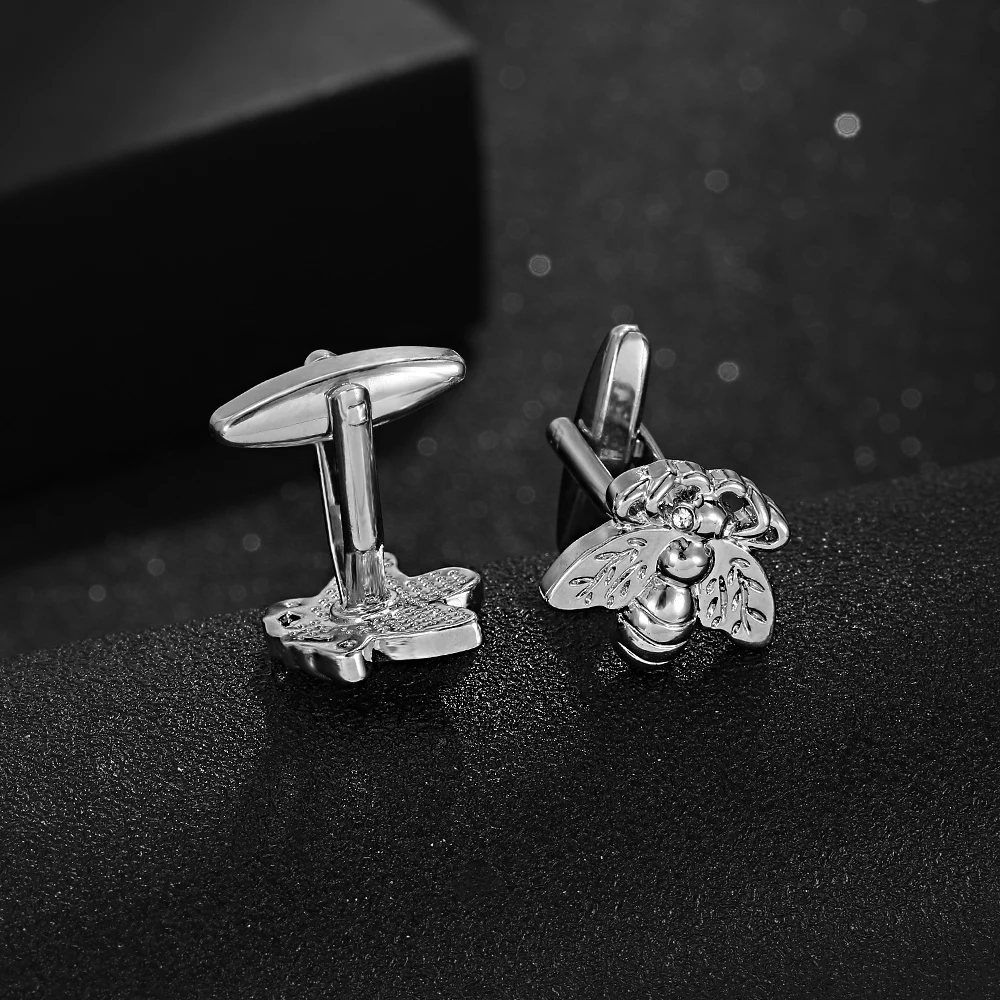 Stolz auf Bienen kollektion Manschetten knöpfe alten Silber goldfarben Insekten gemelos für Mann Jungen Hemd Anzug Schmuck Zubehör – Detail 9
