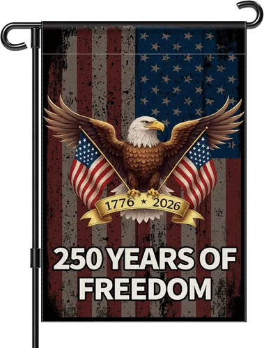 250 Years America Garden Flag, USA 250Th Anniversary Banner 4Th of July Patrioti EEJ