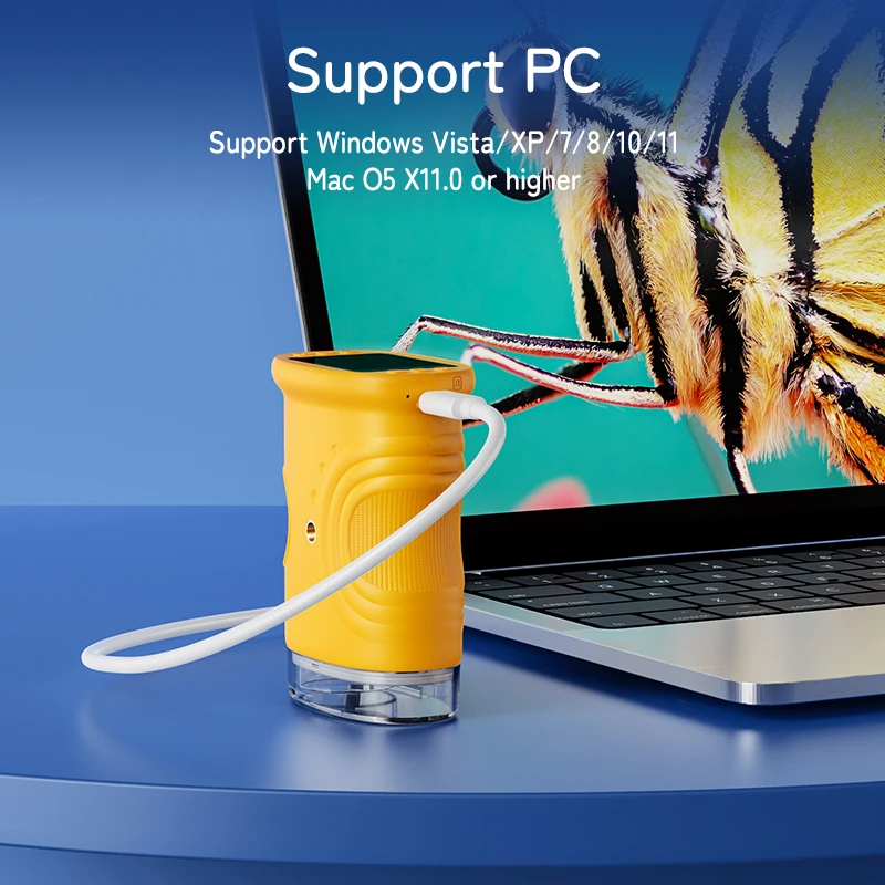 1000X ハンドヘルド顕微鏡子供用 2.0 "スクリーン充電式ミニポケットデジタル顕微鏡ポータブル Edu ギフト児童学生