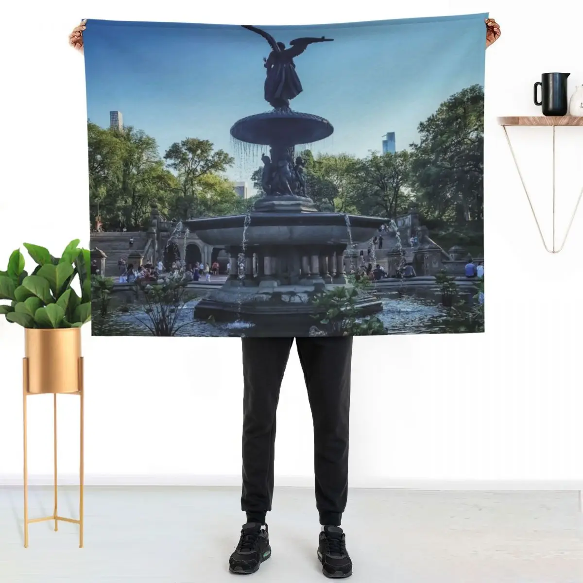 

Bethesda Fountain, Central Park, NYC Throw Blanket Fuzzy Plush Throw Blanket for Sofa Chair