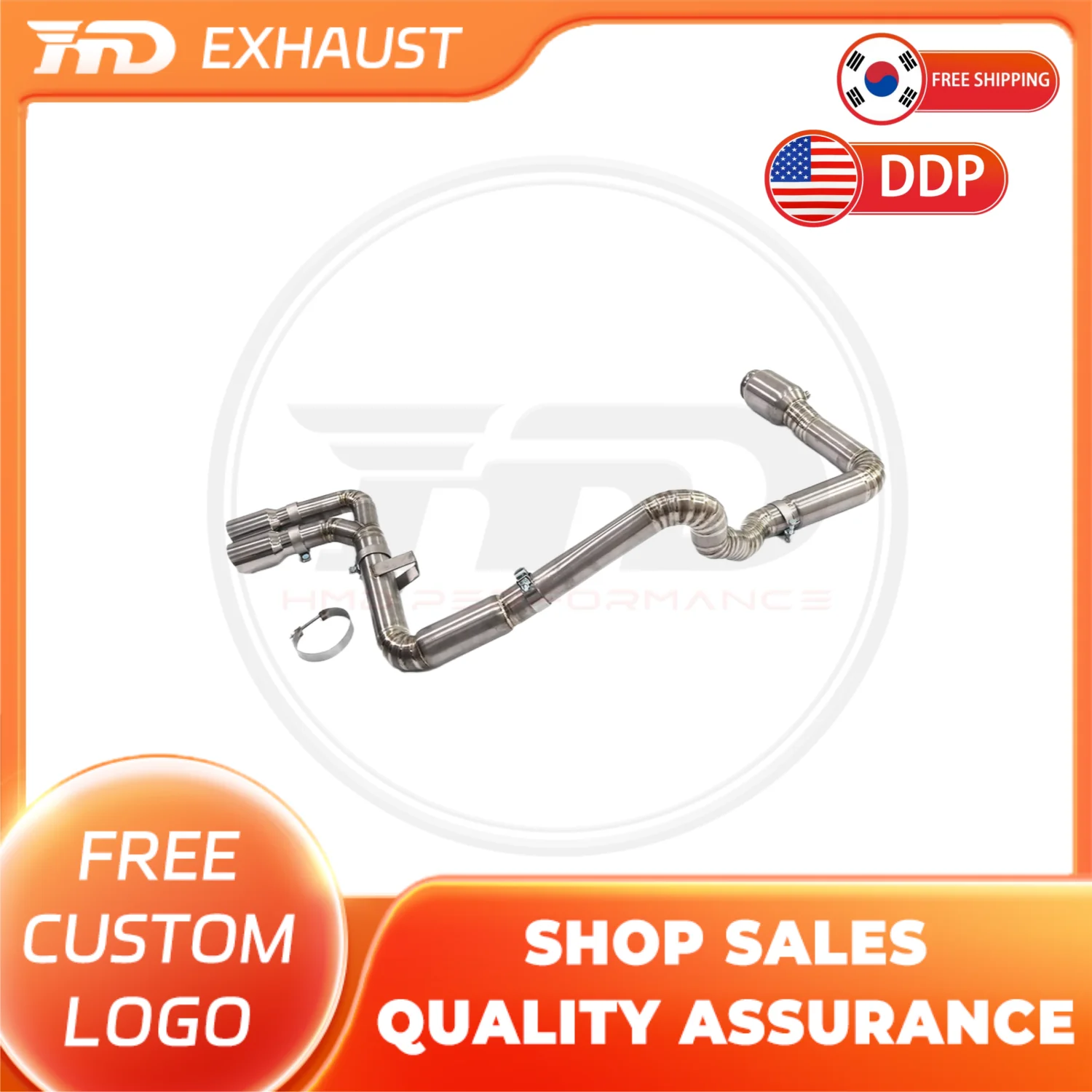 

HMD Exclusive Customization Single-sided Titanium Alloy Full Exhaust Catalysis Header for Porsche 718 Cayman Without Valve