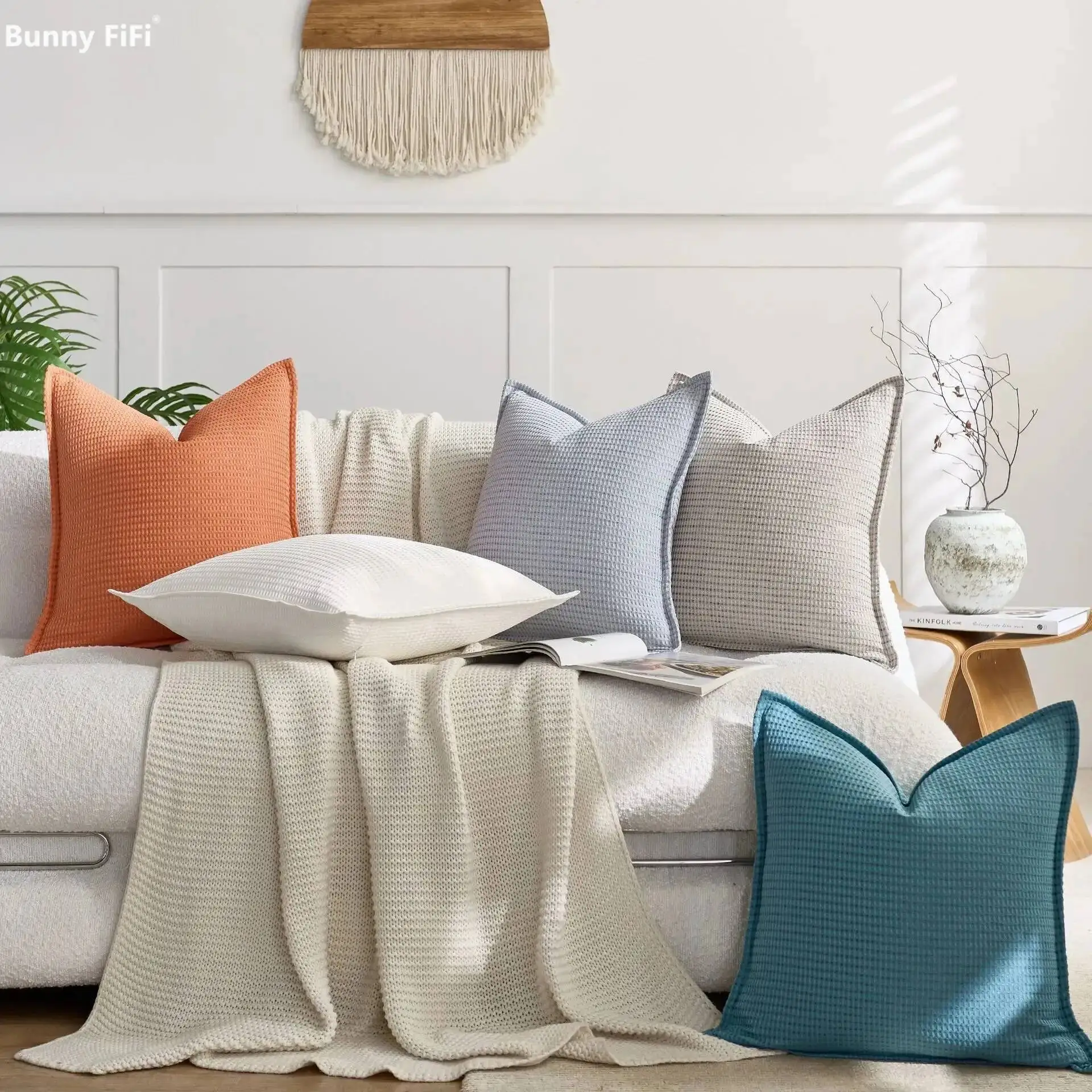 2 Stück Chenille-Dekokissenbezüge, weiche Chenille-Textur, elegantes Design für Sofa, Bett, Wohnzimmer, Heimdekoration