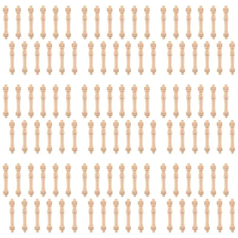 9Pack X(12Pcs DIY Spindles Balusters Wooden Miniature 1/12 Scale Stair Railing Decoration Toys)
