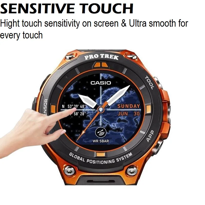 5 шт., защита экрана смарт-часов для Casio Pro Trek WSD-F21HR / WSD-F30 / WSD-F20 защитная пленка из закаленного стекла