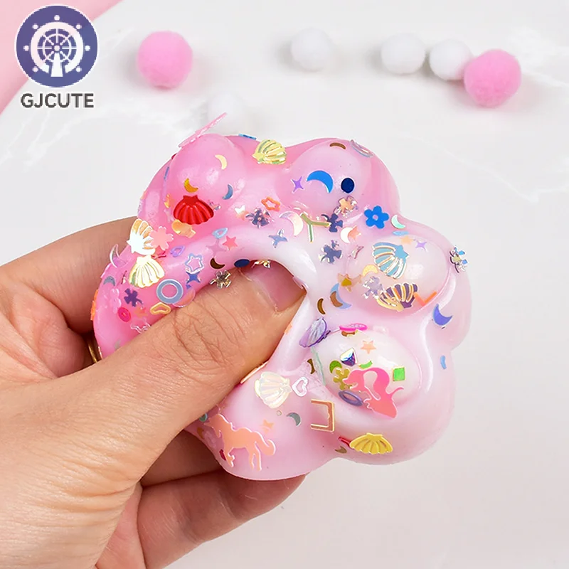 Cute TPR Gradient Cat Paw Squeeze Toys Slow Rebound Decompression Toy Kids Stress Relief Sensory Fidget Toys