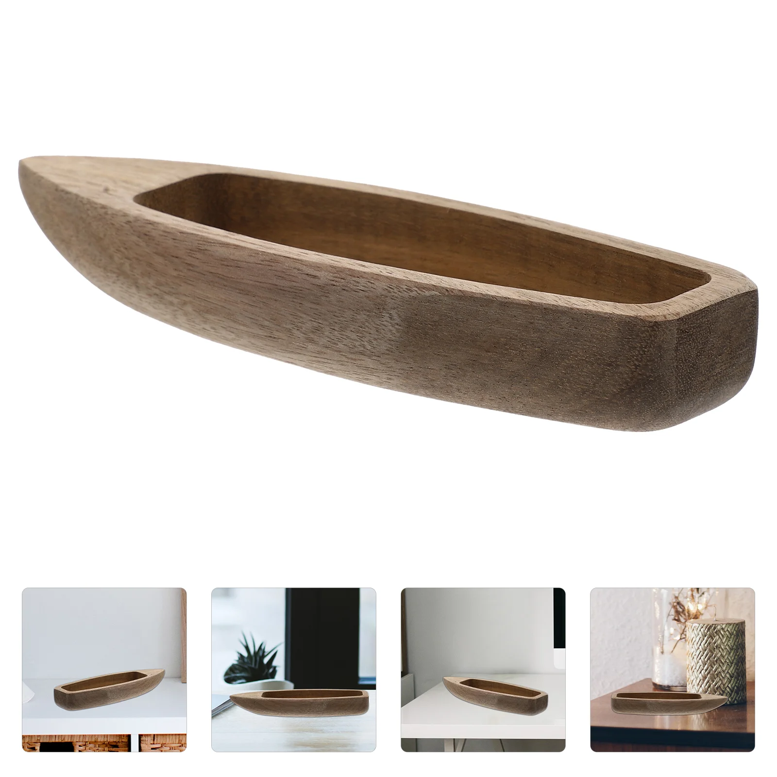 Canoe Unfinished Boat Model Miniature Bedroom Decor Ship Wood Crafts For Desktop Home Ornament Office