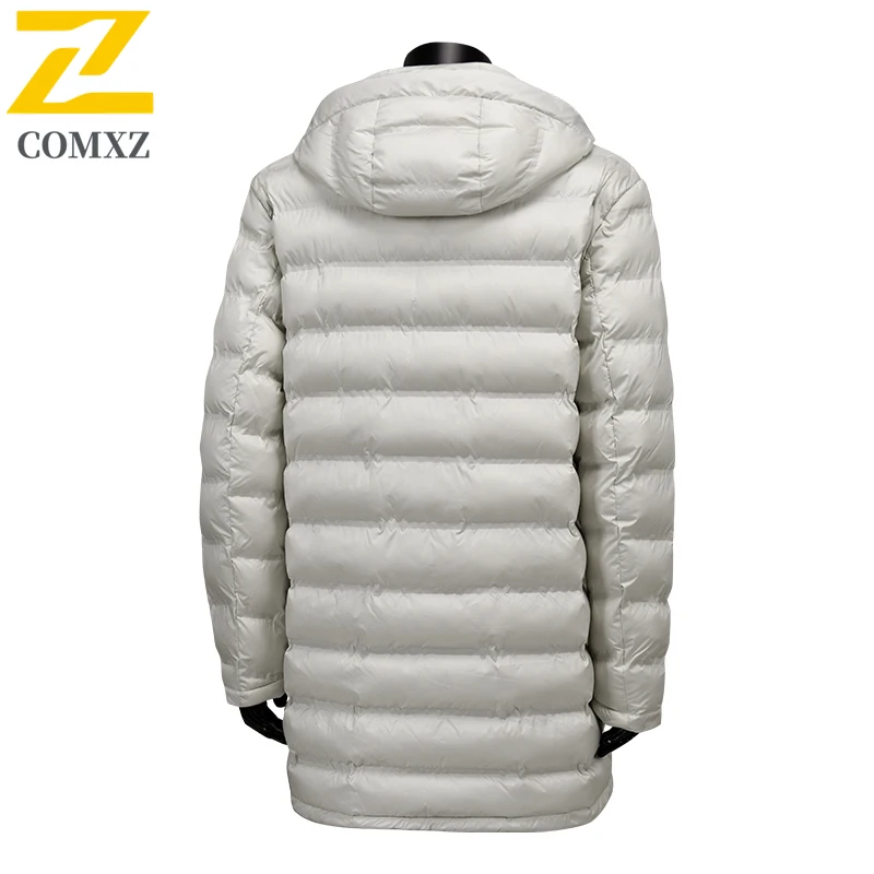 2025 Men's Winter Long Puffer Jacket High-end Casual Over the knee Cold-proof Warm Hooded Parka Women Outdoor Ski Padding Coat
