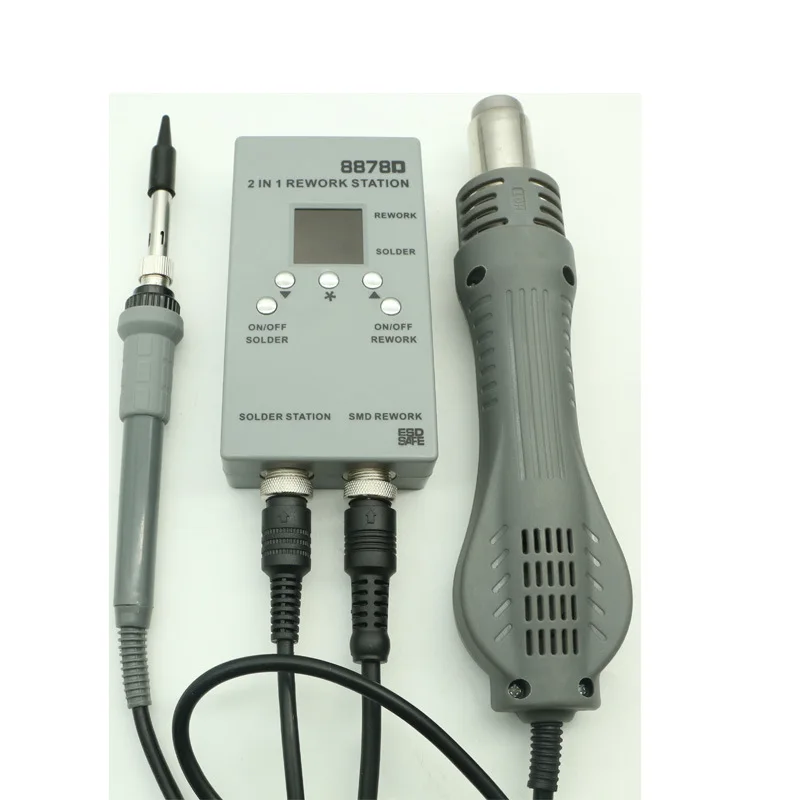 8878D Digital Display Mini Convenient Mobile Phone Repair Tool 2-in-1 Heat Gun Desoldering Station