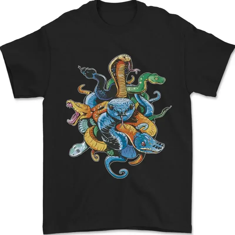 A Nest of Colourful Snakes Mens T-Shirt 100% Cotton