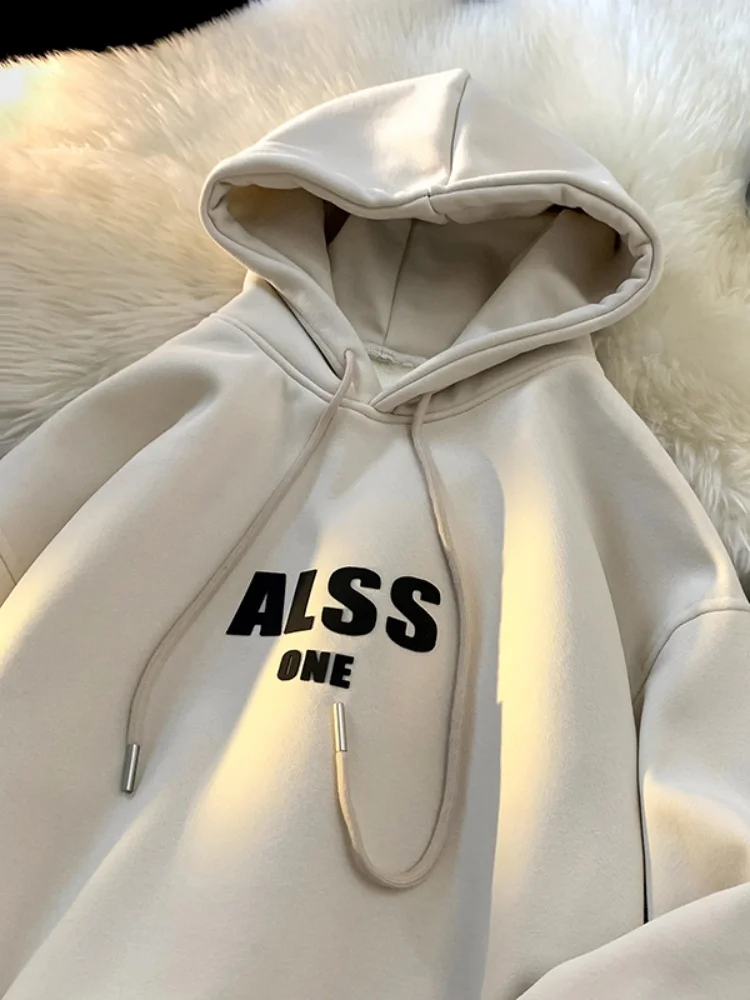 

Мужская зимняя толстовка с капюшоном, утепленная, свободного кроя, повседневная спортивная одежда, плотная, износостойкая, с принтом, молодежная, свободного кроя