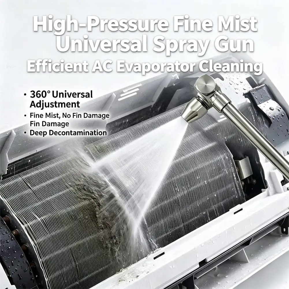 Adjustable Angle Dual 360° Swivel Nozzle Wand High-Pressure Spray Extension For Air Conditioner & Car Wash