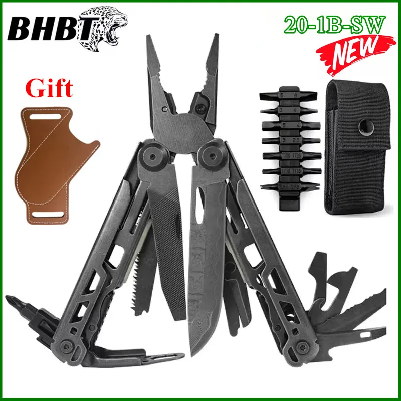 BHBT 19 в 1, многофункциональные плоскогубцы с дамасским лезвием, шестигранный ключ, складной EDC, инструменты для обслуживания выживания на природе, кемпинга BHBT 19 в 1, многофункциональные плоскогубцы с дамасским лезвием, шестигранный ключ, складной EDC, инструменты для обслуживания выживания на природе, кемпинга