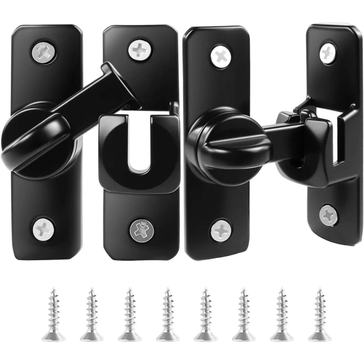 

2 Pack Sliding Door Latch 90/180 Degree Flip Barn Door Lock Left and Right Door Latch Bolt for Barns Cabinets Sliding Doors