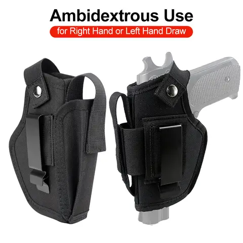 Outdoor Tactical Gun Holster with Bullet Clip Hunting Belt Concealed Carry IWB OWB Airsoft Pistol Bag for All Size Handgun