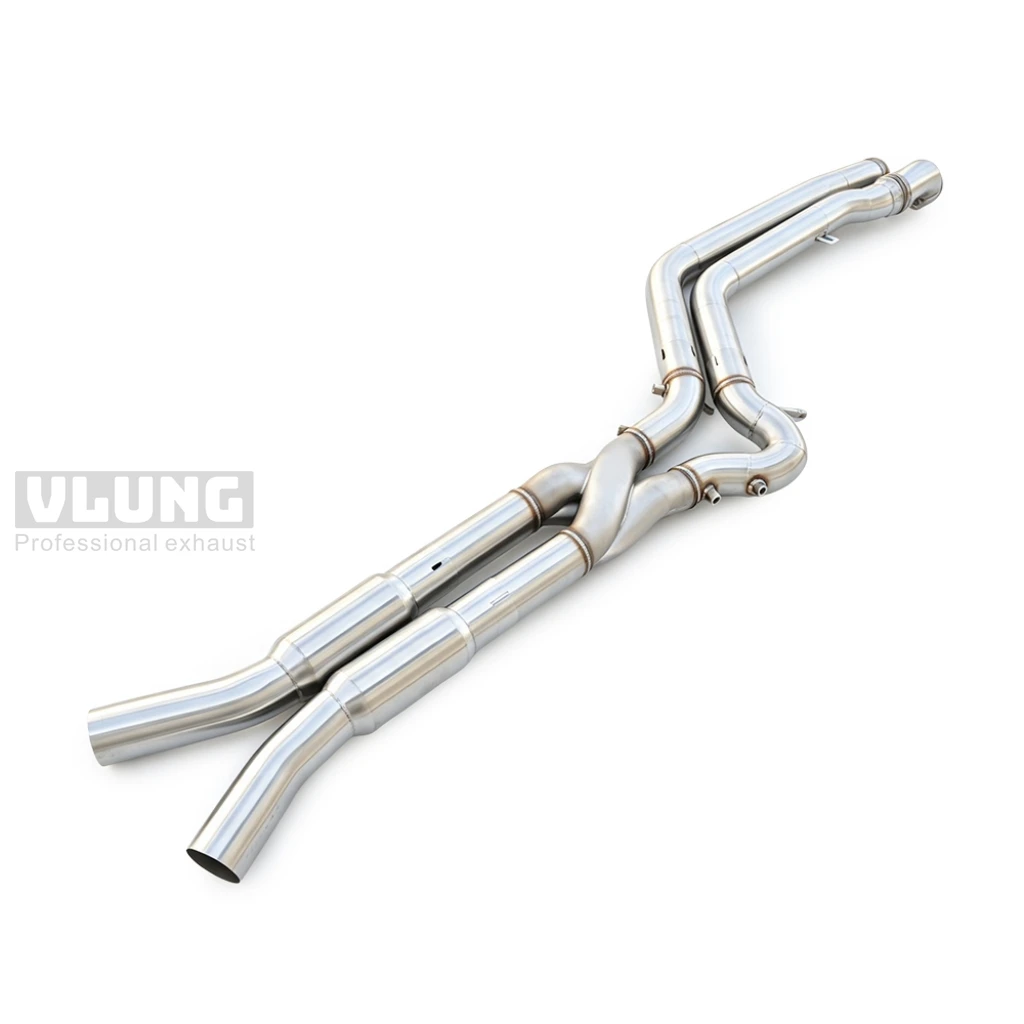 High Flow Z-Tube Mid Exhaust Pipe With Resonator For BMW G80 M3 G81 M3 Touring G82 M4 Stainless Steel Exhaust Middle Section