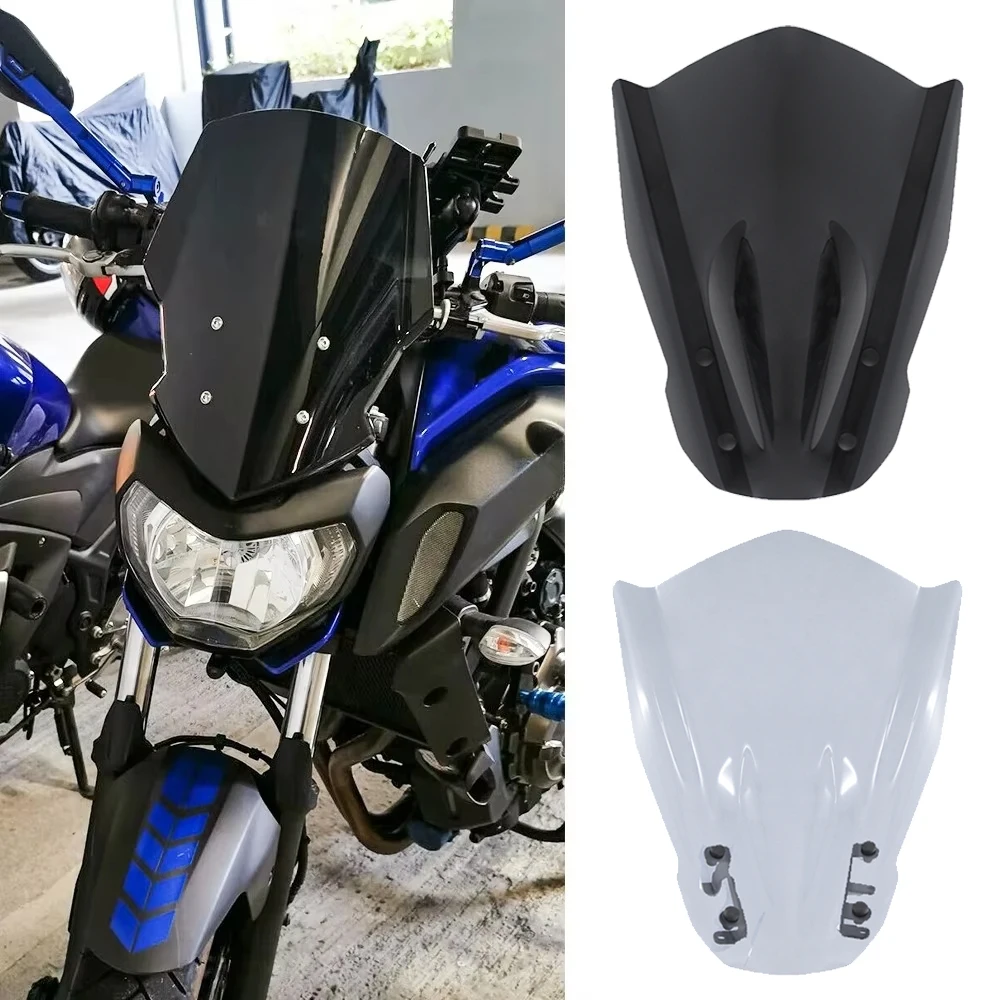For Yamaha MT07 FZ07 2013-2017 Wind Deflector Front Windscreens with Bracket Motorcycle Parts Windshield MT-07 FZ-07 2018-2020