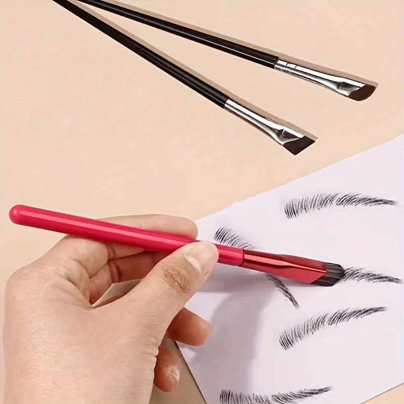 3pcs square stereo concealer brush beveled eyebrow brush eyelids down to a convenient make-up brush ultra thin sickle flat head