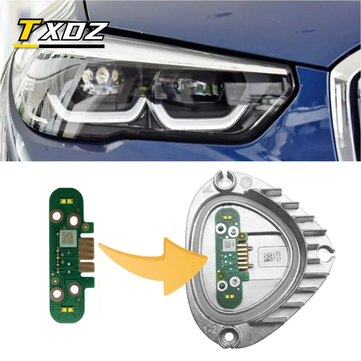 

White Angel Eyes DRL LED Boards For 2020-2022 BMW G05 X5 G06 X6 LED Headlight Non Laser Daytime Running Light 63119477985