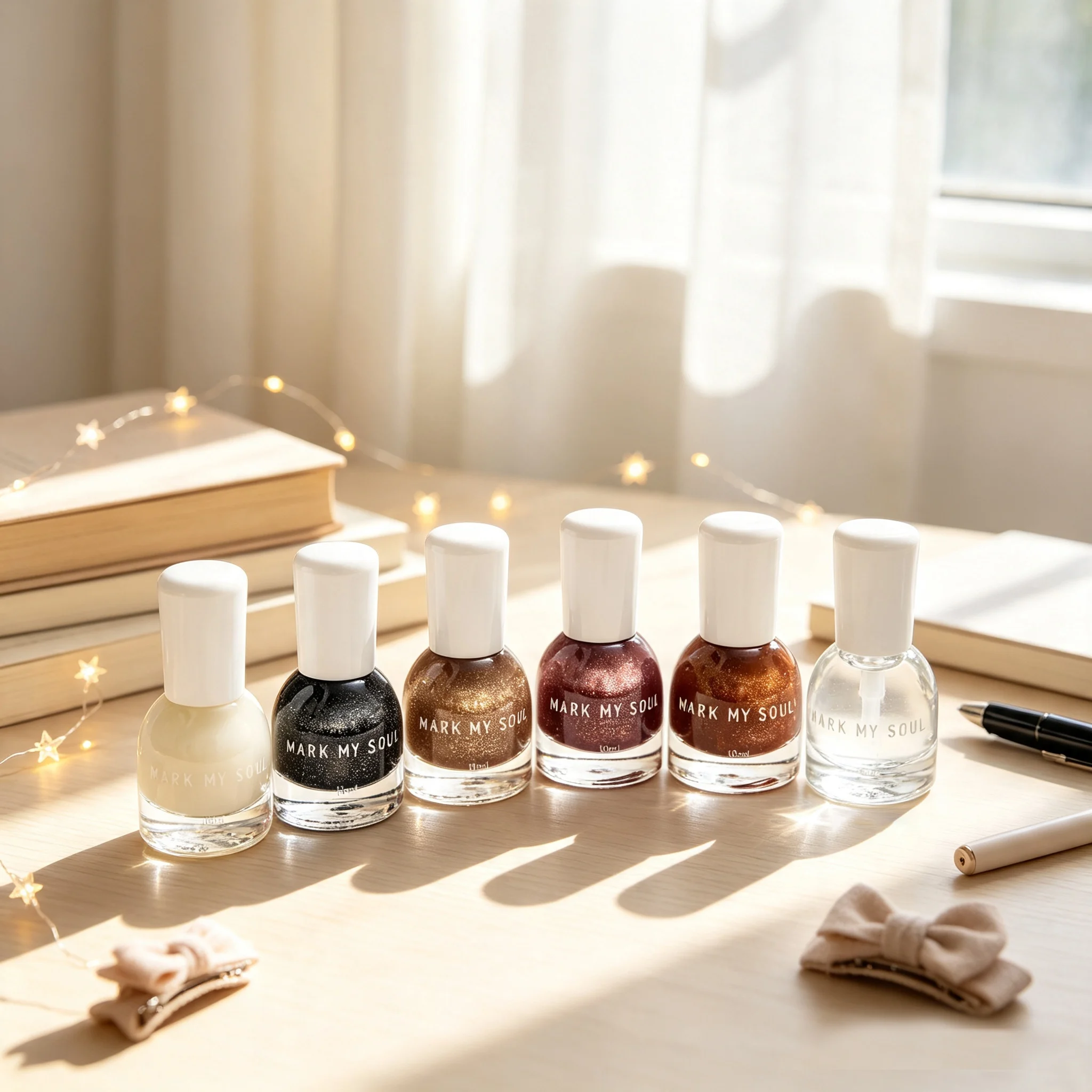6 Pieces Gilded Shimmer Cat Eye, MARK MY SOUL No UV Lamp Cat Eye Nail Polish Set, 4 Cat Eye Polishes S128/S132/S137/S167 + MS04