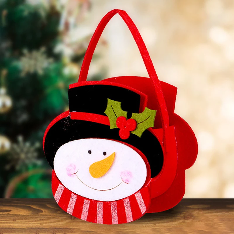 Felt Christmas Gift Bag Creative Santa Claus Sack ของขวัญนําเสนอกระเป๋า Christmas Tree Candy กระเป๋าของขวัญ Xmas Decor