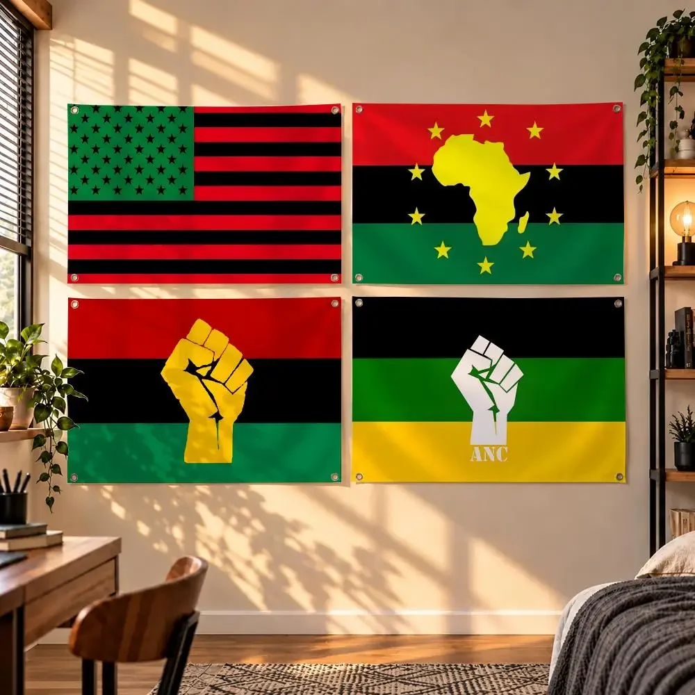 Historical Civil Rights UNIA Pan-African Black Liberation Flags Indoor Outdoor Wall Hanging Flag Decor Banner Wall Decor