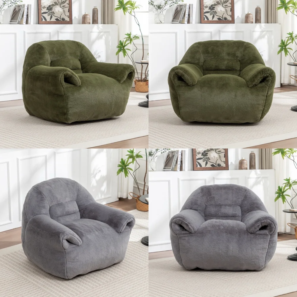 

Bean Bag SofasComfy Bean Bag Chair with Back Support for Living Room Floor Sofa Lounger