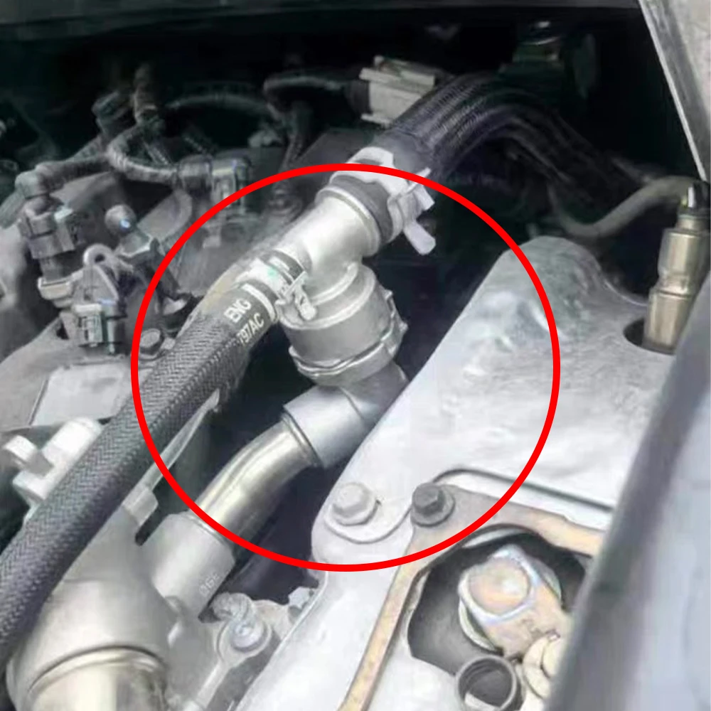 Stainless Steel 3-Way Coolant Reservoir Connector for Jeep Wrangler JL 2018-2024, Coolant Hose T-Adapter, Replacement Parts