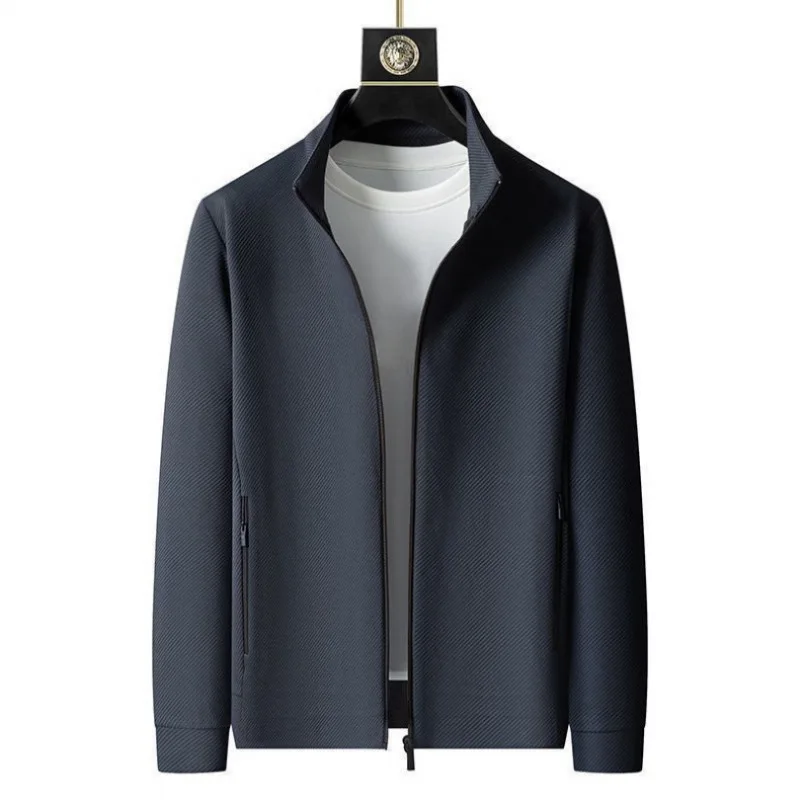 Primavera e outono novo terno esportivo masculino casual respirável high-end jaqueta calças gola alta zíper aberto roupas masculinas