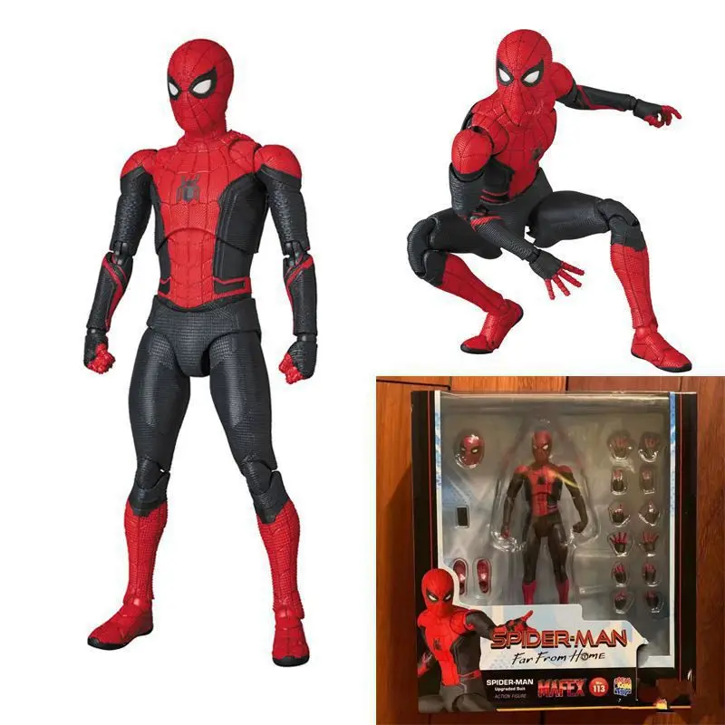 Spiderman Figurine Far From Home Mafex 113 103 047 075 Avengers Spiderman the Amazing Spider Man Figure Action Figure Model Toys