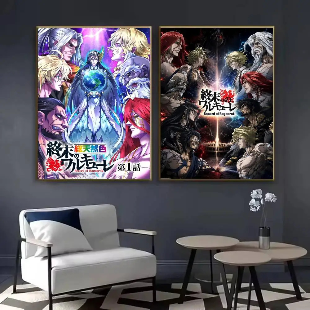 Record Of R-Ragnarok Anime Poster Waterproof Sticky Wall Art Print For Bedroom Living Room Hallway Bar Home Decor