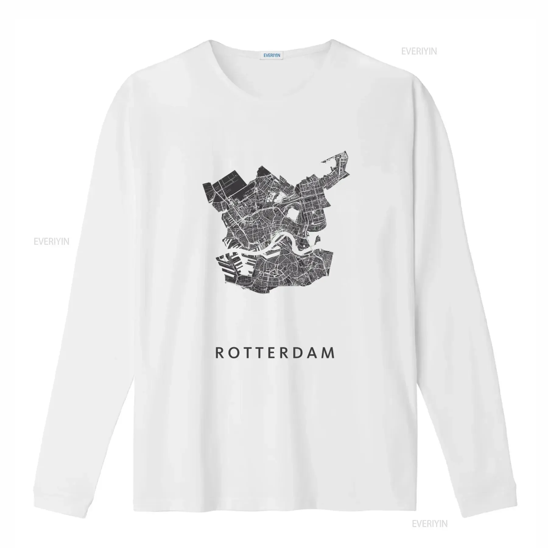 Rare Rotterdam Vintage Style Men's Oversize Leisure T Shirt Premium Quality with City Map Print vintage Washed Comfortable