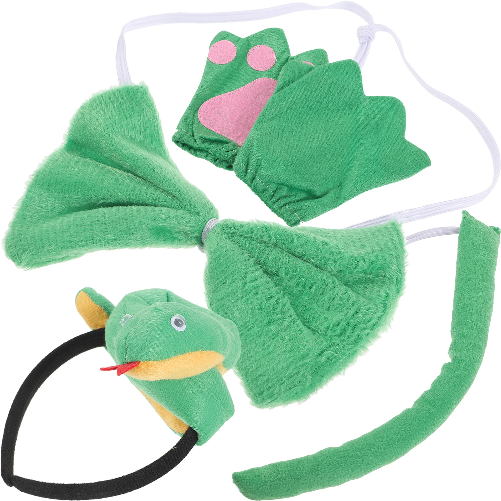 

Snake Ears Headband Kids Hair Accessories Realistic Vivid Details Small Size Snake Costume Set Gloves Included for Parties