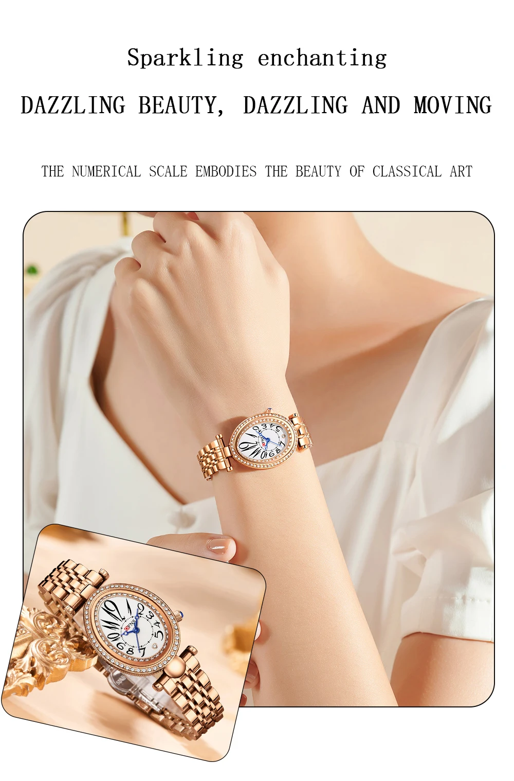 OFNS Новинка 1540, хит продаж, женские часы с антикварным стилем, овальные кварцевые часы с инкрустацией бриллиантами, водонепроницаемые часы в стиле ретро со стальным ремешком