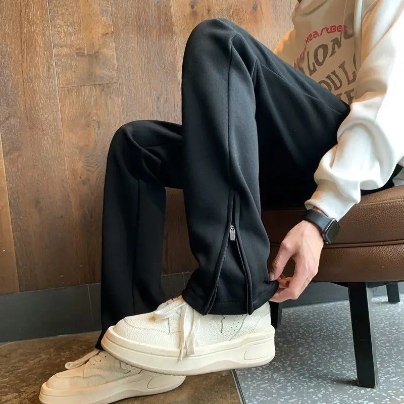 

Plain Men's Sweatpants Trousers Y2k Korean Harajuku Clearance Sale New in Deals Casual Cool Male Sports Pants with Zipper Pocket