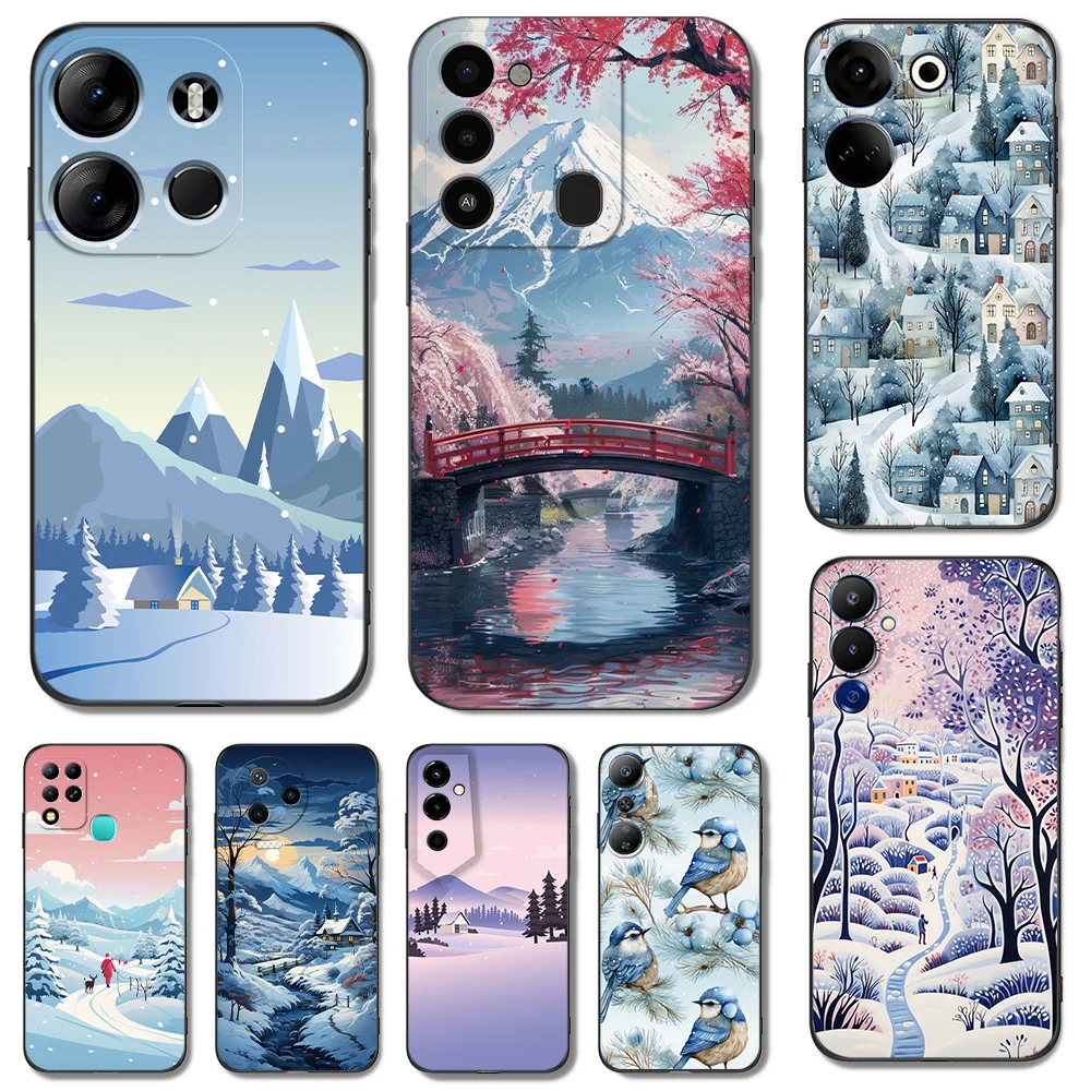 BLACK TPU CASE FOR ITEL A60 P40 VISION 5 A18 S18 INFINIX SMART 7  PLUS 7HD HOT 30 30I PLAY NOTE ZERO ULTRA 5G Winter