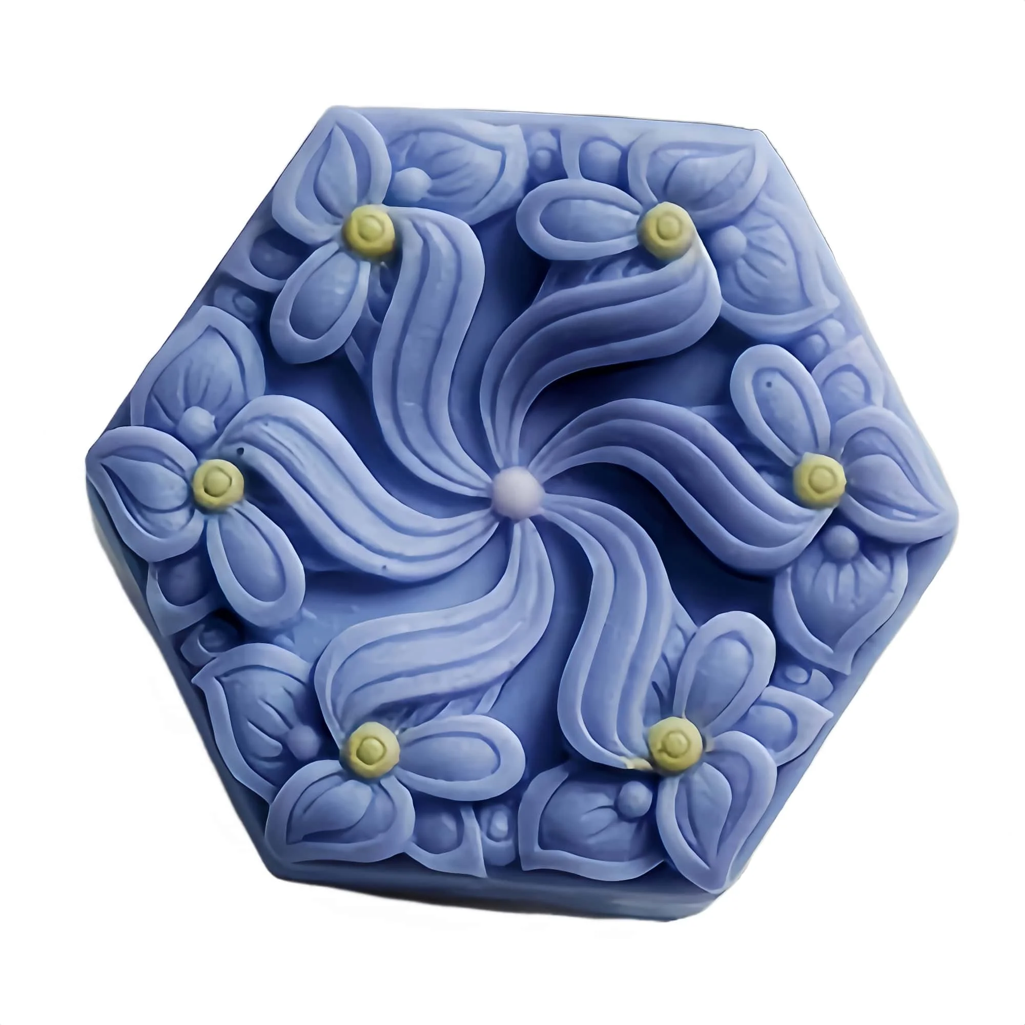 Hexagon Flower Silicone Soap Mold,DIY Chocolate Cake Molds,Decorated Plaster Resin Craft Mould